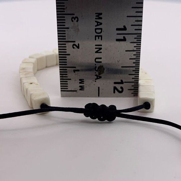 Bracelet, new, no tags, real white turquoise, adjustable size, beach,  boho - Picture 4 of 16